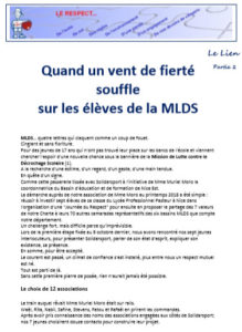 Read more about the article Quand un vent de fierté souffle sur les élèves de la MLDS