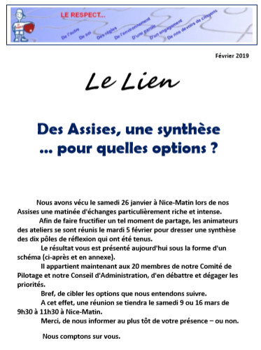 Lire la suite à propos de l’article Synthèse des Assises 2019