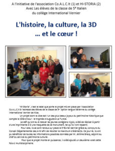 Lire la suite à propos de l’article L’histoire, la culture, la 3D … et le cœur !