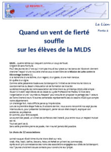 Lire la suite à propos de l’article Quand un vent de fierté souffle sur les élèves de la MLDS